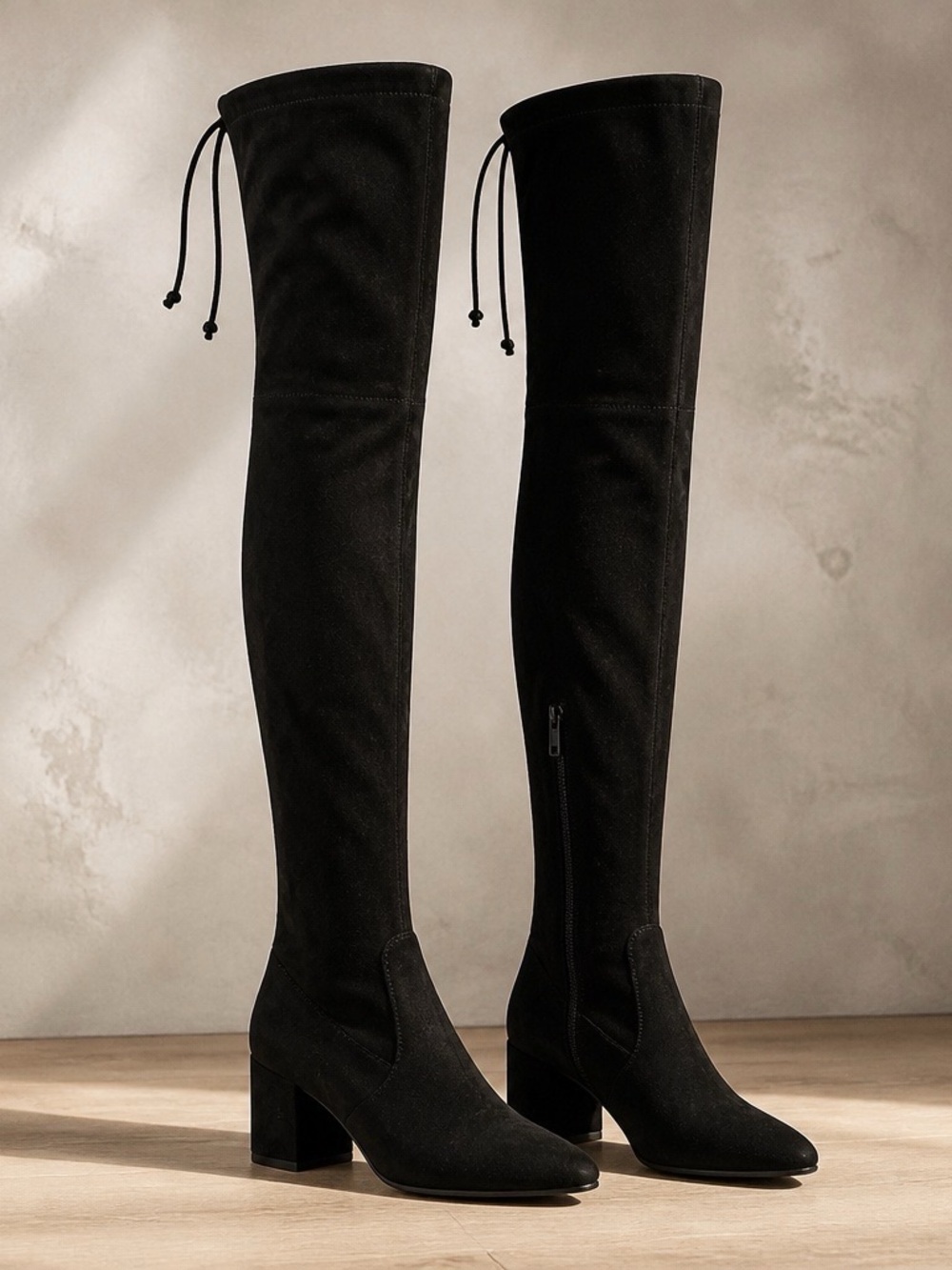 a new day Black Over-the-Knee Block Heel Boots